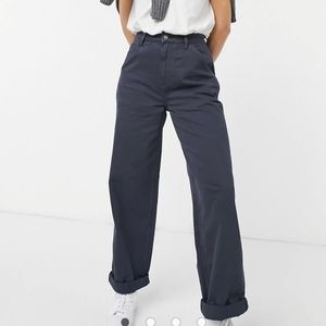Asos slouchy navy blue cotton pants